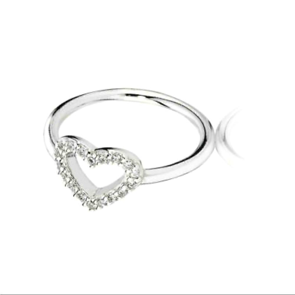 Authentic PANDORA Be My Valentine Clear CZ 925 Silver Ring 190861cz NEW